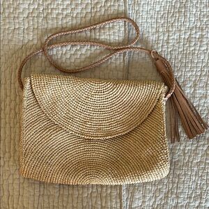Mar y Sol Leah raffia shoulder bag